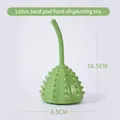 Green lotus shape pet slow feeder toy with rubber bumps and 16.5cm height dimension - Grass Green Lotus Pod Shape