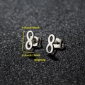 Minimalist stainless steel infinity symbol earrings with silver finish and secure butterfly back - Infinity Symbol / Steel