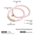 Set di braccialetti con perline rosa con ciondolo a stella e lettere GROW - Set di Braccialetti di Perline con Lettere GROW Rosa (JDB0205058)