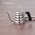 Miniature coffee moka pot keychain with black handle and polished metal finish, 17g weight - Cloud Pot/Range Server (Silver)