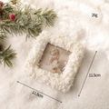 Decorazione natalizia a cornice quadrata color crema con trama di perle e cordino argento - Pendaglio a cornice quadrata bianco
