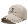 Breathable beige mesh baseball cap with outdoor sport embroidery for sun protection - Beige