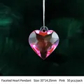 Ciondolo a cuore sfaccettato rosa in acrilico 35x14mm per decorazioni natalizie - 35mm / Rosa