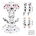 Dalmatian costume set with plush ears, tutu, tail, and gloves for kids cosplay - Spotted / 7-Piece Set with Skirt