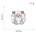 Detailed embroidery patch of cute white cartoon sheep with 5.5cm x 5.9cm size marking - Little Sheep-4#