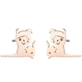 Miniature yoga pose stud earrings in rose gold finish stainless steel material - Gymnastics 2 / Rose Gold