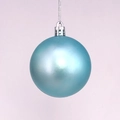 Matte light blue Christmas ball ornament with silver cap for festive tree decoration - 2cm / Light Lake Blue Matte (No Cap/String)