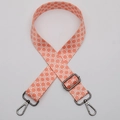 Adjustable floral pattern bag strap with gunmetal hardware in orange and white - No.637 Gunmetal Hook