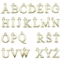 Set of 26 gold letter charms A-Z for DIY jewelry making with smooth metallic finish - Letter G / 13*16mm / KC Gold