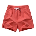 Quick-dry men's athletic shorts in brick red with elastic waist and side split hem - S / Bottoms / Watermelon red