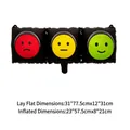 Matte finish horizontal traffic light balloon with red yellow and green expressions - Matte Horizontal Traffic Light
