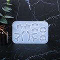 Detailed translucent silicone mold with aircraft, flame, cloud, and skull shapes for DIY resin - Straw Topper Mold 02