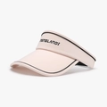 Hellrosa Sonnenblende aus Eisseide mit schwarzem Rand und sportlichem Logo-Design - Verstellbar / Rosa