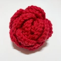 Handmade crochet red rose flower crafted from premium soft yarn for DIY floral bouquets - Red Rose