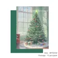 Christmas gift wrapping paper with pine tree and gift box illustrations 38x50cm 15pcs - Christmas Tree / 15 Sheets/Pack (38*52cm)