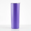 Sleek 20oz slim purple stainless steel insulated tumbler with transparent lid - 20oz / Purple