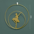 Nordic 28cm golden iron ballet dancer wall decor with minimalist concentric circles - Style D / 28cm / Gold