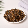 Polished tiger eye crystal stone chips displayed in a round white plate for decoration - Tiger Eye Stone (9-12mm) 100g