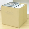 Opvouwbare beige non-woven opbergdoos met versterkt handvat voor kastorganisatie - Stoffen Handvat / Groot (28*28*28cm) / Khaki
