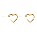 Minimalistische holle hartvormige oorknopjes in glanzend goud voor dames - Opengewerkt Hart (KC Goud) / KC Goud (x175)