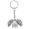 Portachiavi girasole argento con ciondolo inciso YOU ARE MY SUNSHINE - T00001 Tutto Argento (You are my sunshine)