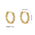 Detailed view of 18K gold hoop earrings with zircon stones showing 15mm size and weight - Gold Interspersed Zircon Hoop
