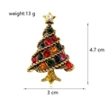 Kerstboom broche met kleurrijke strasstenen in goudkleur, 4,7 cm hoogte - Vintage Ster Kerstboom (C252-B)