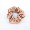 Champagne gold satin scrunchie with smooth silk texture for elegant hair styling - Champagne Pink
