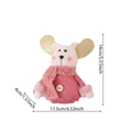 Ciondolo natalizio topo rosa con orecchie dorate e abito a quadri decoro da 14cm - Ciondolo Alce Topo Rosa