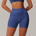 Short de yoga sans couture taille haute bleu prussien avec bande de compression - Violet Marbré