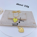 Gold plated heart pendant with yellow enamel evil eye and micro-inlaid zircon detail - Yellow Enamel Heart Eye