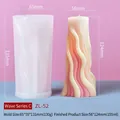 Molde de silicona para vela de columna en espiral con dimensiones detalladas del producto - Modelo ZL-52