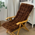 Dickes dunkelbraunes Kaninchenfell-Plüschkissen für Schaukelstühle mit Haltebändern - 50*150 / Dunkelkaffee