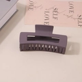 Matte purple rectangular hair claw clip for thick hair with non-slip hollow design - #28 Matte Deep Purple - 10.5cm / Bulk (No Packaging)