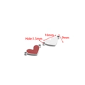 Red heart-shaped enamel stainless steel connector charm for DIY jewelry 16x9mm - Heart (Double Loop) / 9*16mm (Hole: 1.5mm) (ai-5 Pieces/Pack) / Steel Red