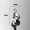 Single silver stainless steel wrench shaped stud earring with vintage finish details - Wrench Style (S304)