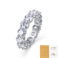 Moissanite eternity ring in 925 sterling silver with GRA certificate and round cut stones - US Size 7 / 0.5ct Moissanite (with GRA Certificate)