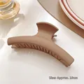 Matte milk tea colored large hair claw clip for women, 10cm elegant shark clip - Milk Coffee Simple Style