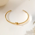 Elegant 18K gold plated titanium steel open knot bracelet with a minimalist design - Knot Style (XKB0105) / Gold