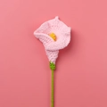 Handmade crochet pink calla lily flower with yellow stamen for home decoration - Finished Calla Lily Bouquet (pink)