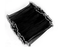 Elegant black pleated wave fabric with pearl edge trim for floral gift packaging - Pearl Wave Mesh - Black (Double Pearl Edging)