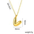 18K gold plated copper 3D letter L alphabet pendant necklace with 40+5cm chain - Letter V