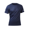 Men's breathable quick-dry navy blue sports t-shirt with reflective stripes for gym workout - S / Blue