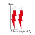 Neonrote Blitz-Ohrringe aus Acryl mit 14cm langem geometrischem Drop-Design - Rot