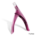 Professional U-shaped nail tip clipper in vibrant fuchsia finish with stainless steel blade - Fuschia