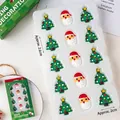 Christmas tree and Santa Claus sugar icing cake decorations in a green festive gift box - 15 Pieces Per Box / Icing Decorations Large Christmas AC