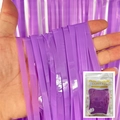 Rideau de franges en aluminium violet laser emballé pour décors de fête d'anniversaire - 1*2 Mètres / Violet Macaron