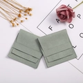 Pale green microfiber suede jewelry pouch with flap closure and soft velvet texture - 6.2x6.2cm / Light Green