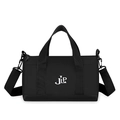 Modische schwarze Zylindertasche aus Nylon mit JLP-Logo und Schultergurt - Schwarz