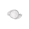Minimalist S925 sterling silver ring featuring a natural white crystal stone - JF1078 Style / No. 15 / Adjustable Open